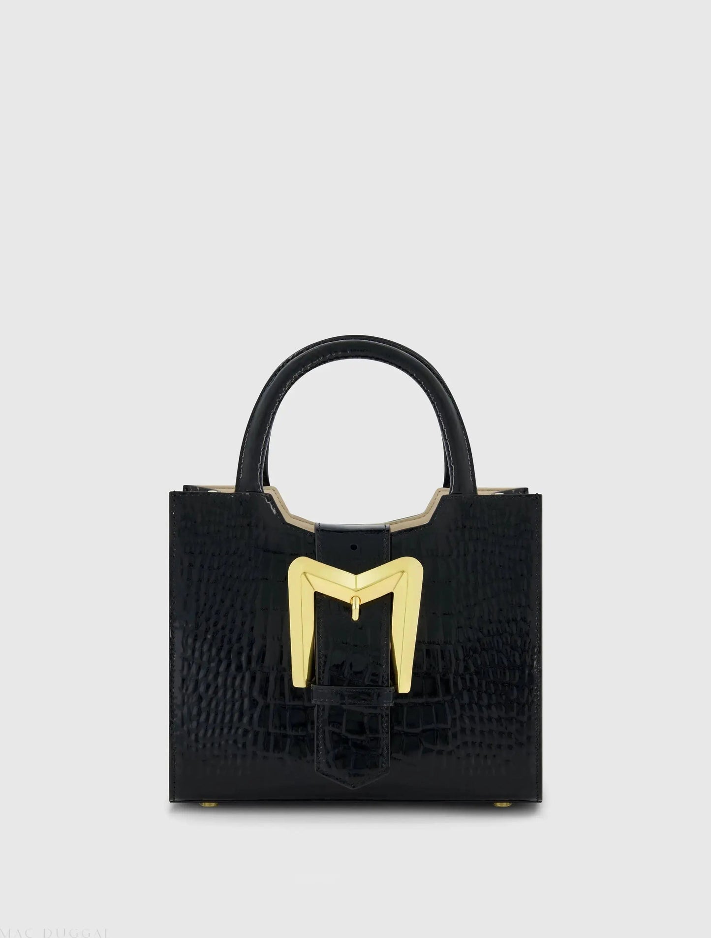 Crocodile Leather Tote Bag With Gold Buckle - FINAL SALE