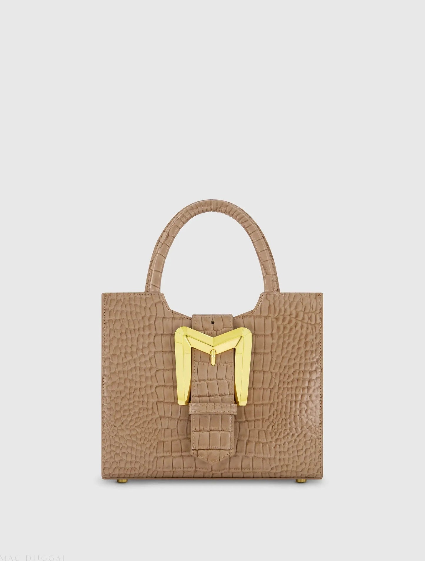 Crocodile Leather Tote Bag With Gold Buckle - FINAL SALE