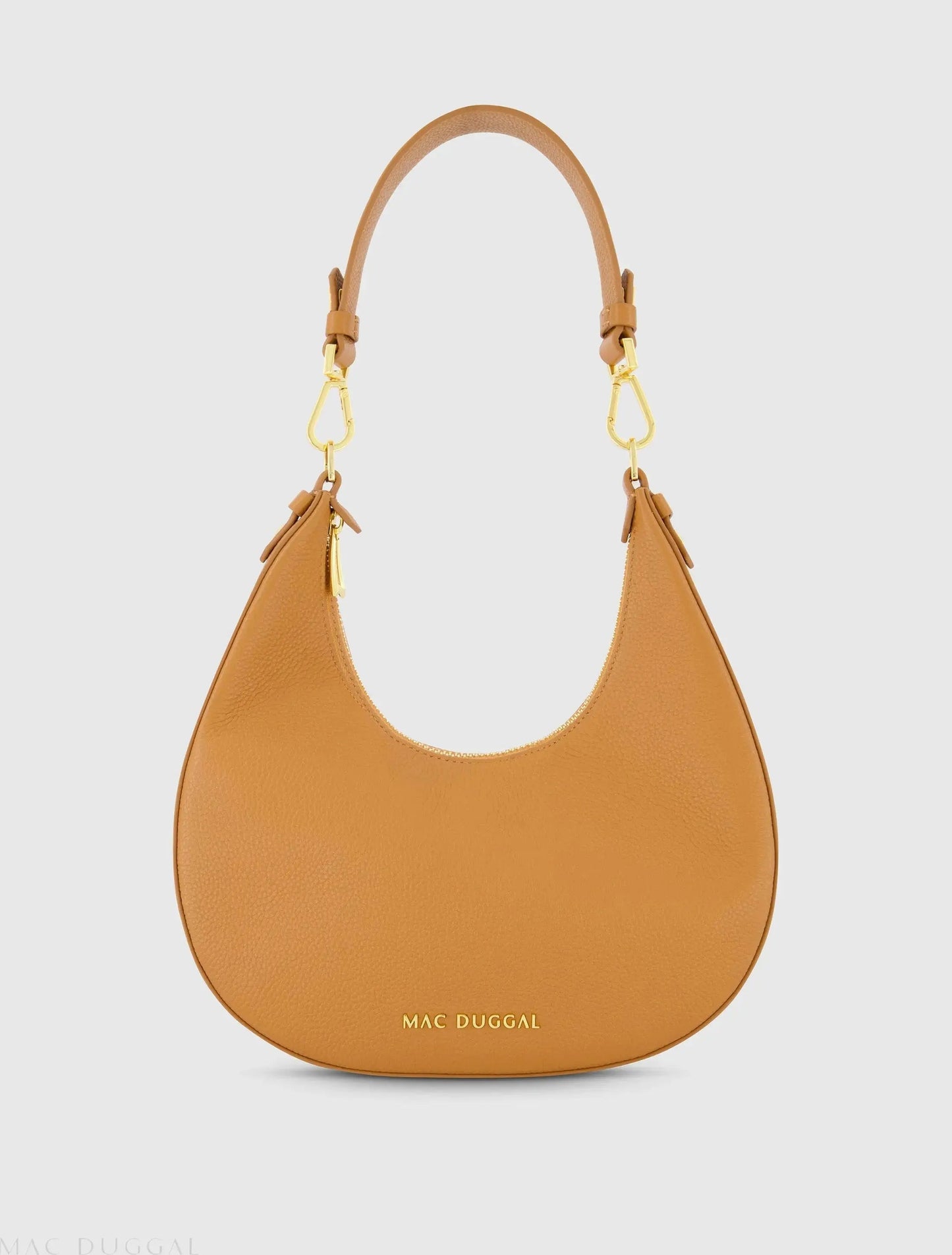 Grain Leather Hobo Bag With Gold Hardware