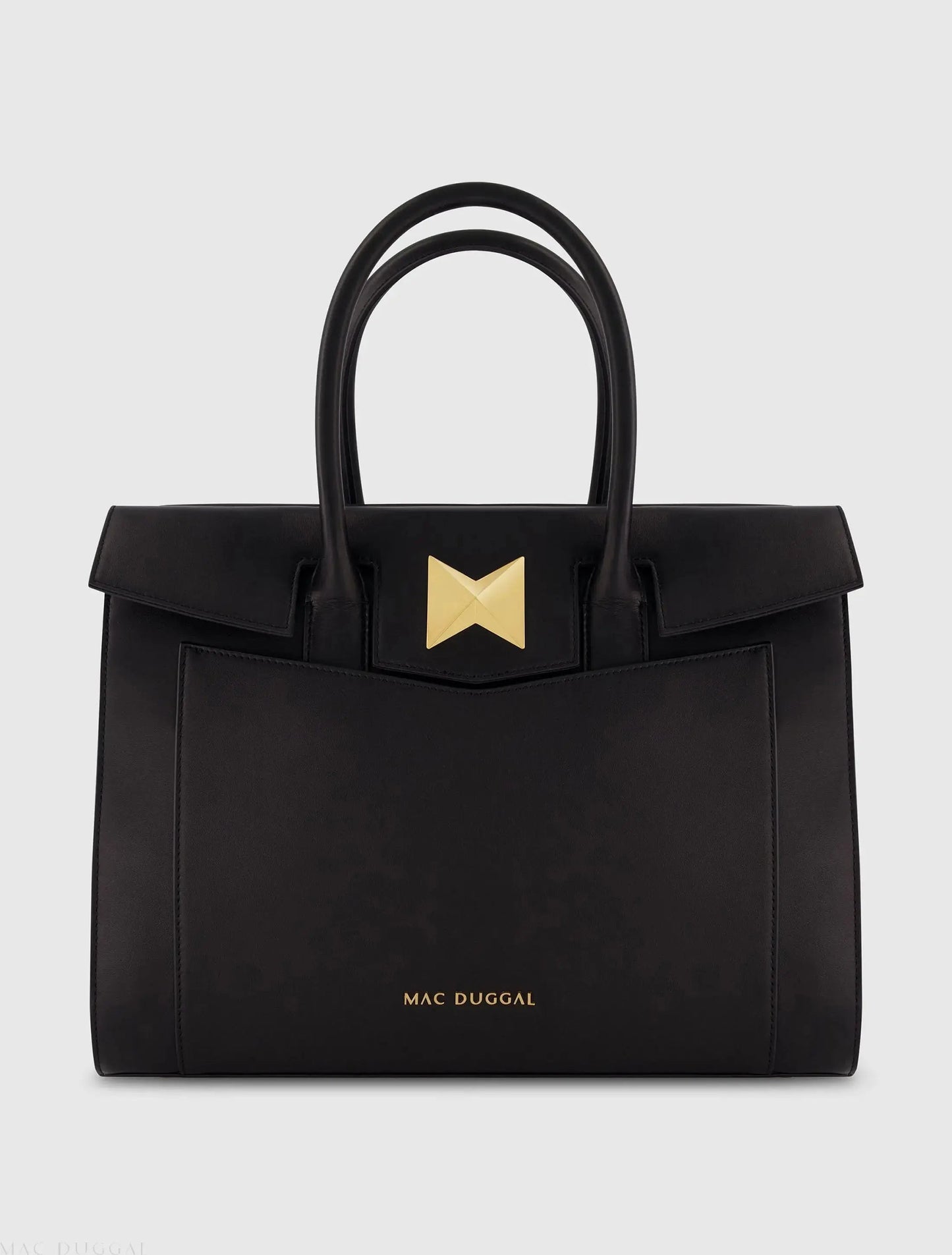 Large Leather Briefcase Bag With Gold Hardware